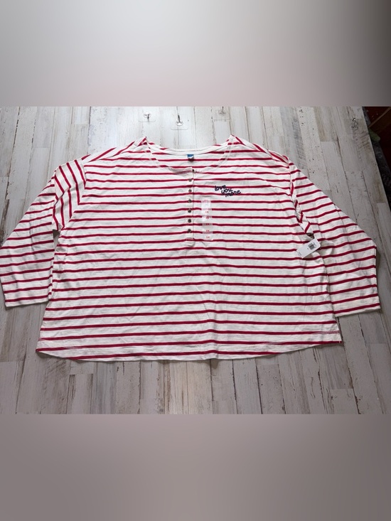 Old Navy Tops - Old Navy White and Red Striped Top Size 3X
